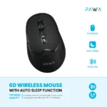 Pawa 6D Wireless Mouse With Auto Sleep Function Black - Image 3