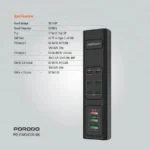 Porodo FWC031 85W Multi-Port USB Charging Hub - Black - Image 4