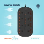 Porodo Blue FWC035 8 AC Power Strip Universal Sockets 3000W 3M 9.8FT - Image 3