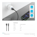 Pawa Lite 3A USB-A to MICRO Quick Charging PVC Cable 1.2M PW122 - Black, White - Image 5