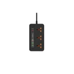 Porodo 3 AC 4 USB-A & USB-C PD 20W Multi-Port Super Hub 2M UK - Black