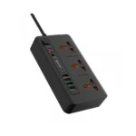 Porodo 3 AC 4 USB-A & USB-C PD 20W Multi-Port Super Hub 2M UK - Black - Image 3