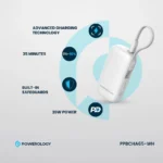 Powerology PD 20W QC 18W PP065 5000mAh power Bank - White - Image 5