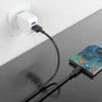3A USB-A TO TYPE C Quick Charging PVC Cable PW122 | Black - Image 2