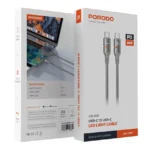 Porodo Usb-C To Usb-C Led Light Cable 1.2M-Grey - Image 2