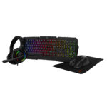 Porodo Gaming 4 in 1 Combo with Keyboard, Headphone, Mouse and Mouse Pad - Black