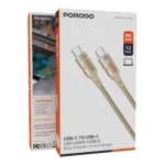 Porodo Usb-C To Usb-C Led Light Cable 1.2M-GOLD - Image 2
