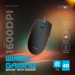 Pawa Wired Gaming Mouse With 1600DPI-Black - Image 5