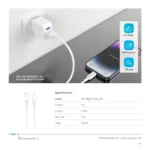 3A USB-A TO Lightning Quick Charging PVC Cable PW122 | White - Image 3