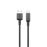 3A USB-A TO TYPE C Quick Charging PVC Cable PW122 | Black